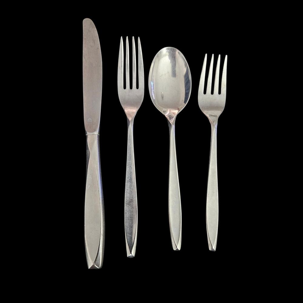 Insico Stainless Flatware 4 Pc Place Setting Mid Century Japan Glossy Silverware
